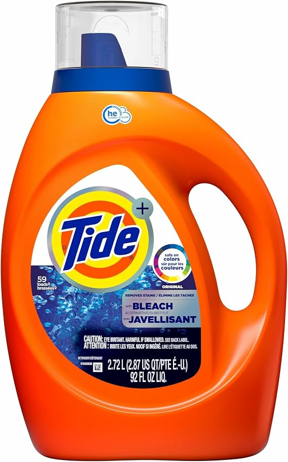 Tide Plus Bleach Alternative HE Turbo Clean Liquid Laundry Detergent, 92 fl oz, 59 loads