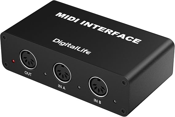 DigitalLife SynkMergeX-M2 2-In/1-Out MIDI Merge Box 5-Pin DIN Device Metal