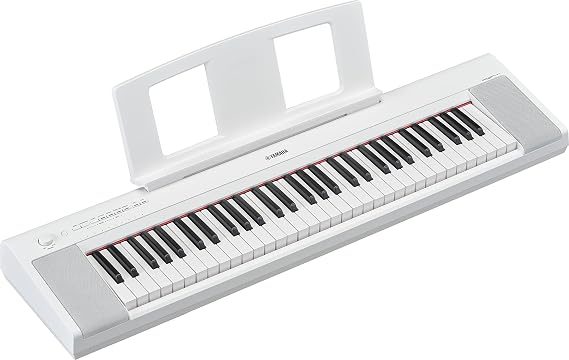 Yamaha Piaggero 61-Key Ultra-Portable Digital Piano, Touch Sensitive Keys, Metronome, Recording Function, White NP15WH
