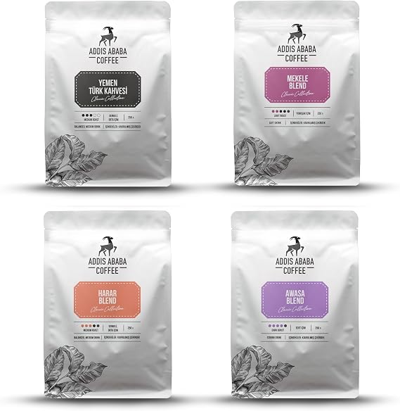 Addis Ababa Coffee - 4'lü Kahve Tanışma Paketi 1000 Gr. (Kavrulmuş Çekirdek)