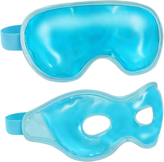 2 Pack Cooling Eye Mask for Puffy Eyes,Reusable Gel Cold Compress Pack for Puffy Eyes & Dark Circles, After Eyes Surgery, Migraine Relief,