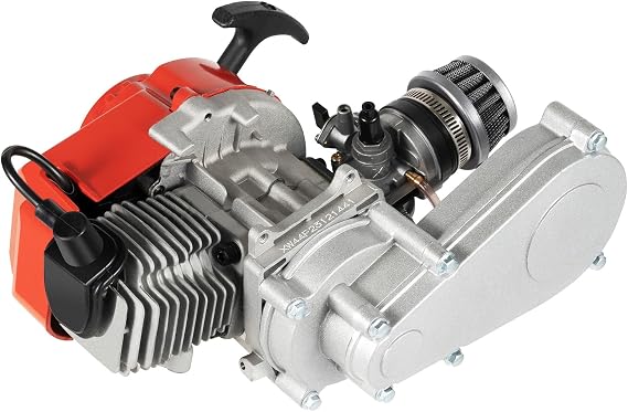 2 Stroke 49CC Engine, 1.3HP Aluminum Gasoline Engine Single Cylinder Air Cooling Engine Motor Pull Rope Start Engines High Speed Racing Engine Motor with Air Filter for ATVs Mini Bikes Scooters