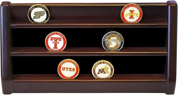 DECOMIL- Coin Holder Display Casino Chips Holder 3 Rows Cherry Finish