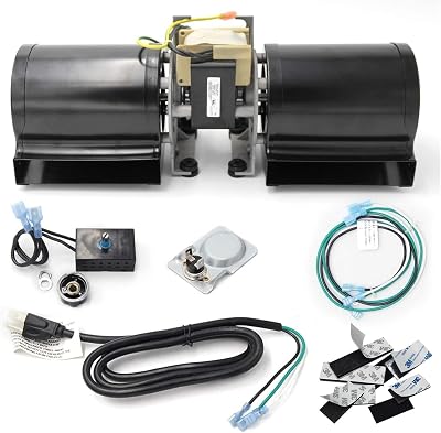 Hongso Pre-Wired GFK-160 GFK-160A BM-1288 Fireplace Blower Fan Kit for Heat N Glo 6000CLX, Quadra Fire 7100, Heatilator, GTI, Fasco, Hearth and Home, Royal, Jakel, Nordica, Regency Wood Stove Insert