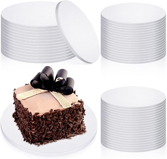 Bokon 12 Inch 50 Pcs Round Cake Boards,White