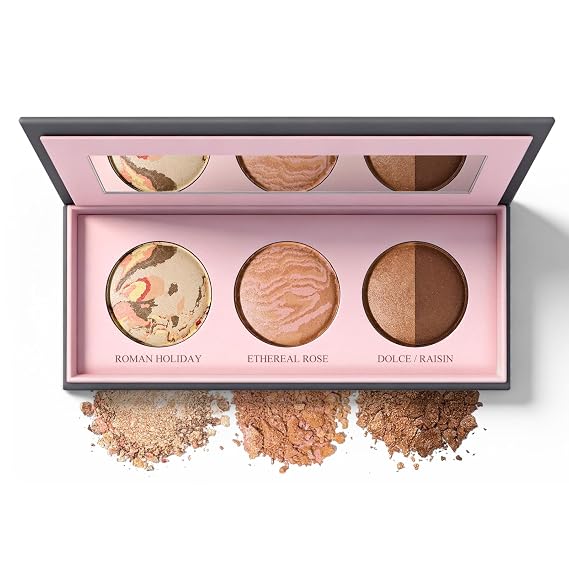 Baked Makeup Palette with Bronzer, Blush and Duo Eyeshadow, Highly Pigmented, Long Lasting, Travel Compact, All in One Greatest Baking Face Eye Makeup Palette for Mature Skin