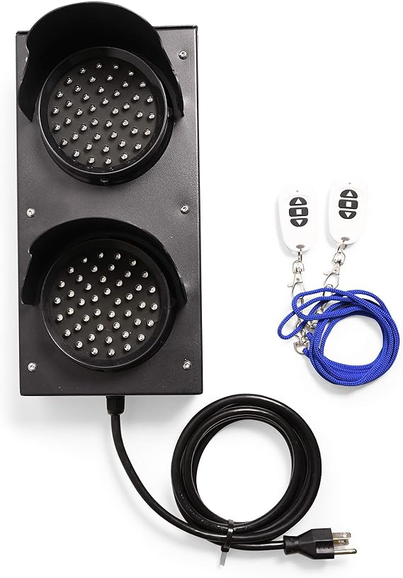 Signaworks Red & Green 4 Inch Diameter Lens LED Stop Light with Keyfob for Social Distancing Restaurant Carryout or Retail - Traffic Light with Wireless Keyfob