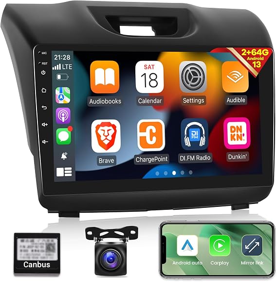[2G+64G] Car Radio for Isuzu DMAX and Chevrolet Trailblazer 2015-2018 | Android Touch Screen Stereo, Carplay/Android Auto/EQ Audio/SWC +AHD Backup Camera