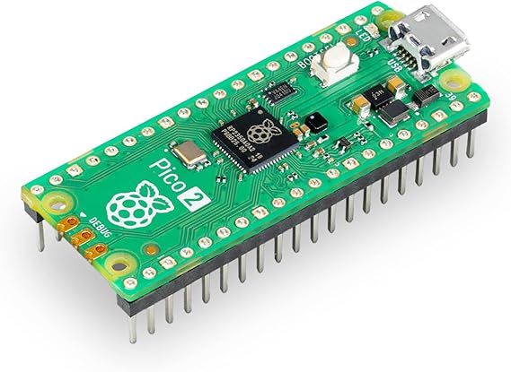 SB Components Raspberry Pi Pico 2 with Soldered Header Powered by Raspberry Pi Pico RP2350 Microcontroller Development Board with Pre-soldered Headers