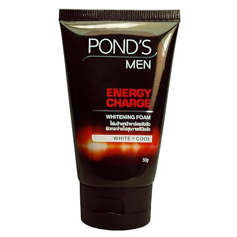 Pond's For Men Energy Charge Whitening Facial Foam Cleanser Cleansing Scrub Foaming Wash Brightening