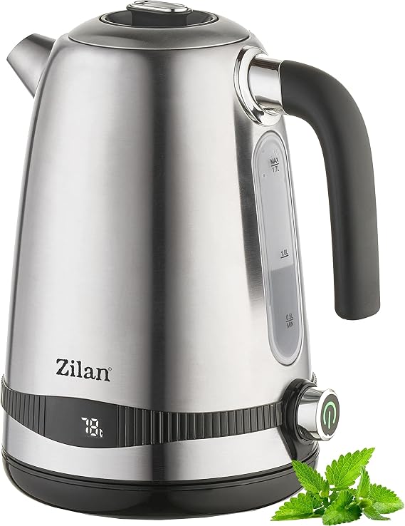 Stainless steel kettle 1.7 liters | 100% BPA free | 2200 Watt | digital temperature indicator | keep warm function | stainless steel with temperature selection | tea machine | temperature setting (40°C-100°C)