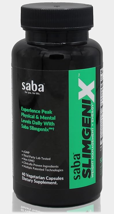 Saba SlimGenixTM Thermogenic Metabolism & Belly Fat Burning with CapsiMax, ForsLean & Chromium Energy, Appetite Control, Focus & Weight Management for Women & Men 60 Count