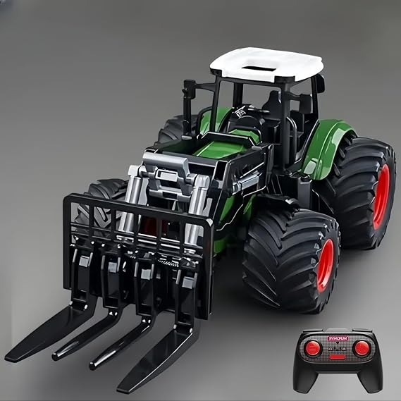 Oyuncak 2.4GHz Uzaktan Kumandalı 1:24 Ölçek Şarjlı Rc Traktör Forklift Aparatlı - Oyuncak Kepçe Traktör (Forklift Aparatlı)