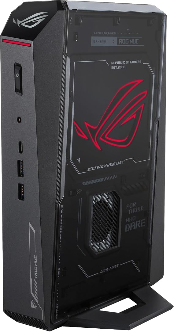 ROG NUC (2025) Gaming Mini PC with Intel CoreTM Ultra 9 (Series 2) ARL-HX CPU, NVIDIA GeForce RTXTM 5070 Ti MobileGPU, 32GB DDR5 RAM, 2TB NVMe SSD, Thunderbolt 4, Triple-Fan Cooling and ARGB Lighting