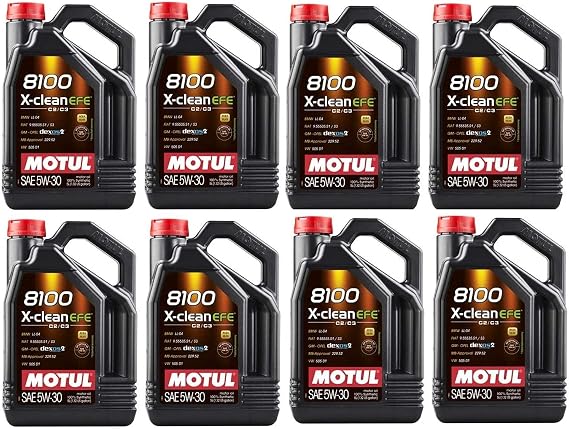 Motul 109471 Set of 8 8100 X-Clean EFE 5W30