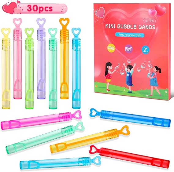 Valentines Party Favors Mini Bubble Wands 30PCS Valentines Day Gifts Kids