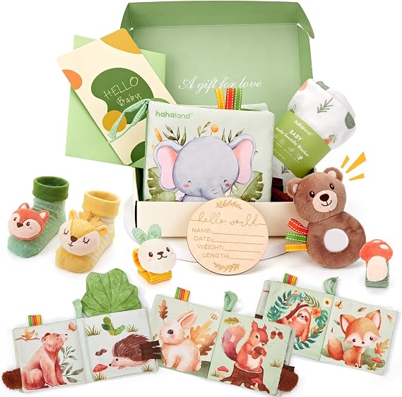 hahaland 9-Piece Baby Gift Baby Gifts for Birth Girl Boy