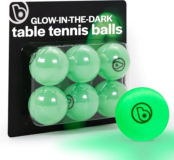 Brightz Glow in The Dark Ping Pong Balls, 6-Pack - Green Colored Neon Ping Pong Balls - Official Size & Weight 40mm Table Tennis Balls - Durable High Performance - Next Level Fun