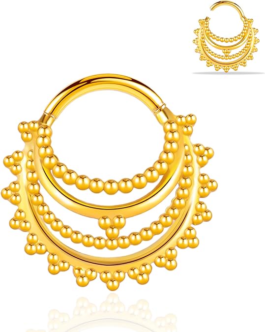 16G Nose Rings Cool Hoops Shape Septum Clickers Rings Stainless Steel Hypoallergenic Cartilage Earring Piercing Jewelry Lobe Daith Snug Belly Button Ring for Women Men