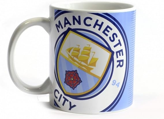 Manchester City FC Halftone 11oz Boxed Mug (One Size) (Blue/White)