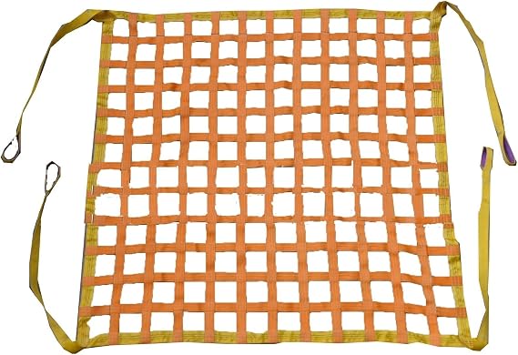 Cargo Lifting Nets - Flat Polyester Sling Netting, Building Construction Wharf Lifting Cargo Net, Sturdy Load-bearing Material Handling Belts, Bungee Cargo Net, Strong Bearing Capacity ( Size : 3 X 3M