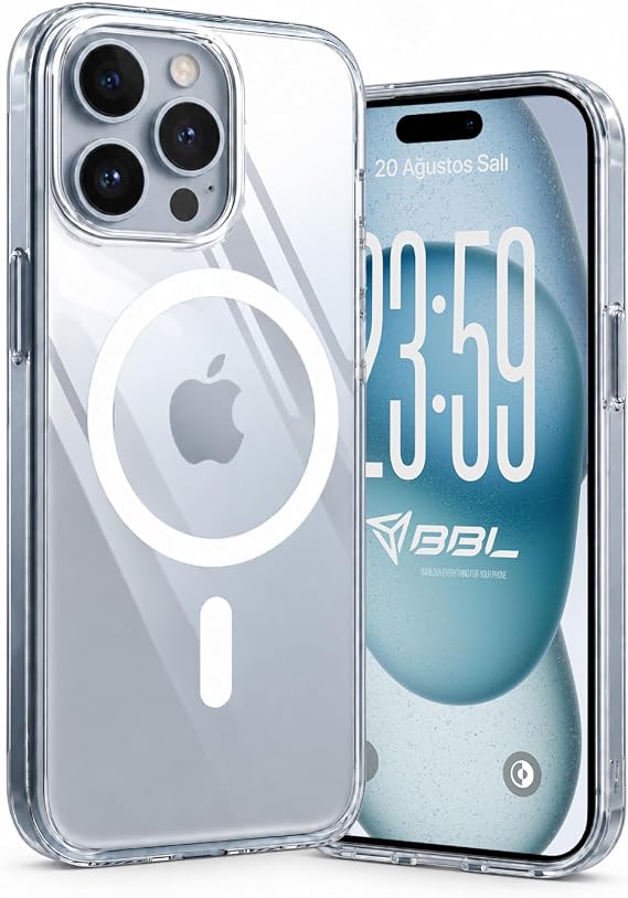 Babilden iPhone 12 Pro Max İçin Kılıf Magsafe İle Uyumlu Şeffaf Sert Kristal Mika Sararmaz Telefon Kılıfı