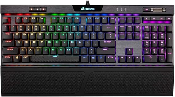 Corsair K70 RGB MK.2 Mechanical Gaming Keyboard - USB Passthrough & Media Controls - Linear & Quiet - Cherry MX Red - RGB LED Backlit (CH-9109010-NA)