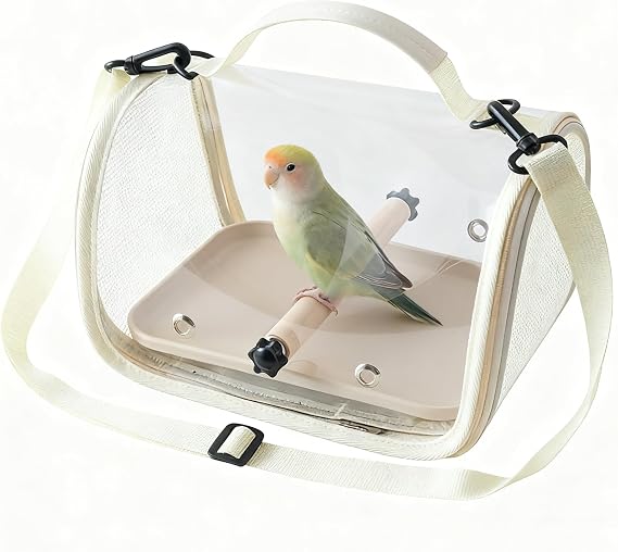 Hands Free Small Pet Cage with Breathable Mesh Windows Parrot Backpack