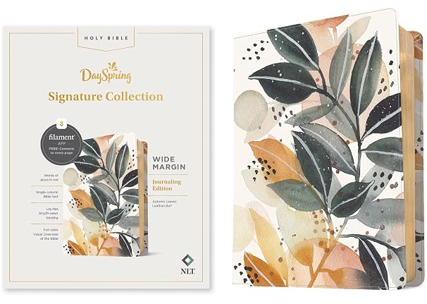 NLT Wide Margin Bible, DaySpring Signature Collection, Filament Enabled (LeatherLike, Autumn Leaves, Red Letter): DaySpring Signature Collection