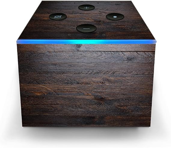 Skin Decal Vinyl Wrap for Amazon Fire TV Cube & Remote Alexa Stickers Skins Cover/Wooden Wall Pattern