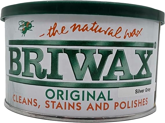 Briwax Original Wax Polish, Silver Gray, 16 oz - Blend for Interior Wood Furniture, Cabinets, Trim & Crafts