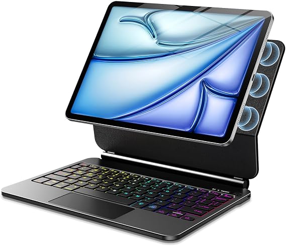 for iPad (A16) 11th &10th Generation Case with Keyboard Magic-Style Magnetic Keyboard Case for iPad 11 inch 2025&10th Gen 10.9 inch, Multi-Touch Trackpad - Backlit - Floating Cantilever Stand