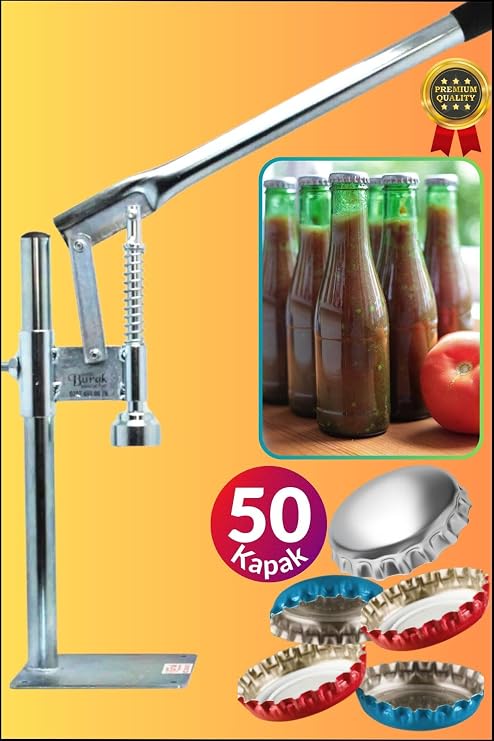 Şişe Kapatma Aleti Soda Gazoz Kapağı Kapama Makinası Adet Kapak 50 JENİSA_GKM