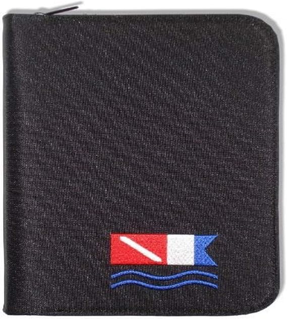 Innovative Scuba Concepts Scuba Diving Log Book - Black with Diver Down Alpha Flag Design, 9-1/2 x 6-3/4" "