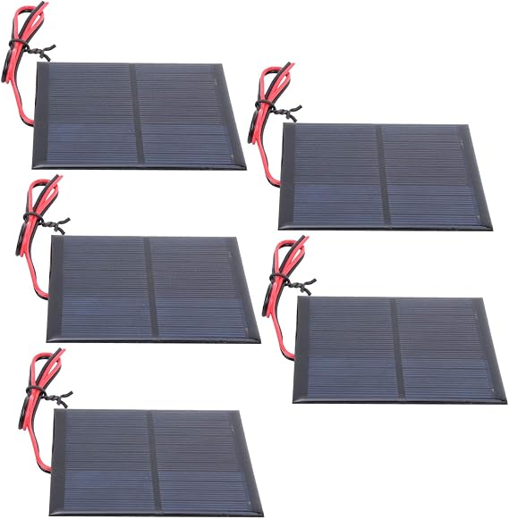 5Pcs Mini Solar Panel, Power Board Module, Solar DIY System Kits,DC5.5V 160mA, 136 x 110mm, for Solar Power Mini Solar Cells DIY Electric
