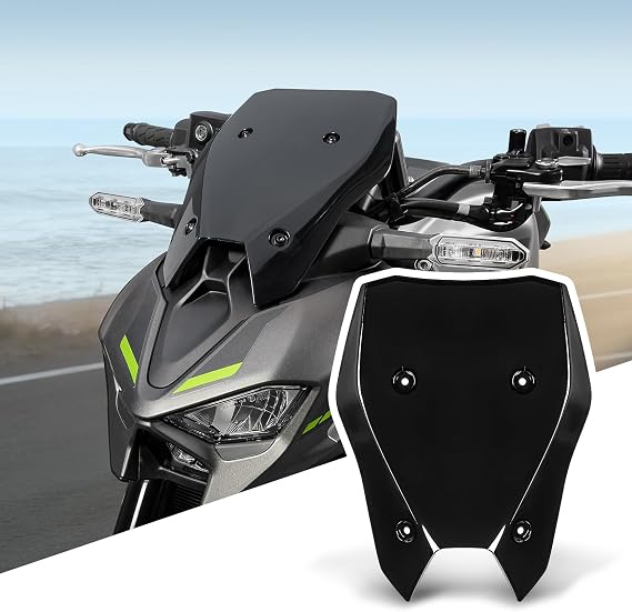 Motorcycle Windshield Windscreen +20mm Higher Fit for Z900 Z 900 2025 Wind Deflector Visor, Black Smoke