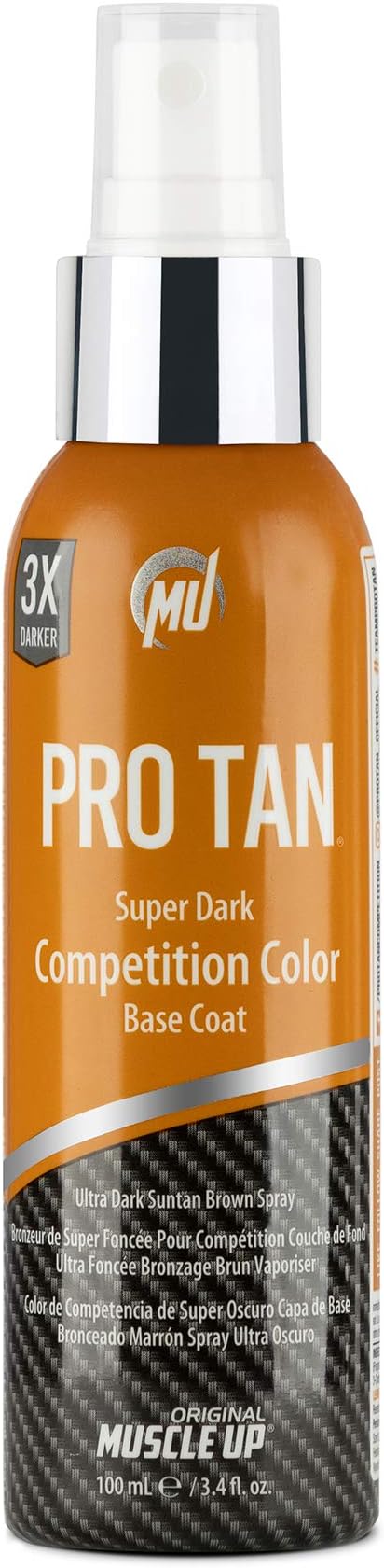 Pro Tan, Super Dark Competition Color, Base Coat, Ultra Dark Suntan Brown, Streak Free, Applies Evenly, Dries Quickly, 3.4 oz.