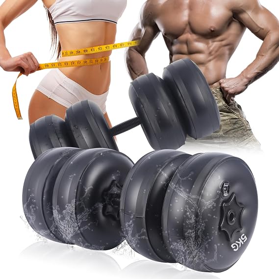 Water Dumbbells Set Dumbbells Water Fillable Travel Dumbbells Adjustable Dumbbell Weight Portable for Men and Women - Strength Training - Fitness Training