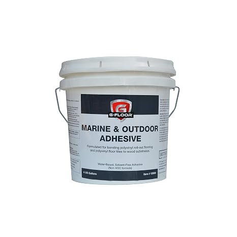 G-Floor, Outdoor Marine Vinyl Flooring Adhesive, Container Size 4 Gal, Coverage Area 160 ft2, Model# GFMAO4GAL