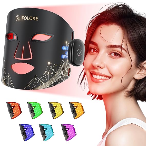LED Light Therapy Mask Skin Care Mask, Glow Wireless LED Red LED Red 6305nm & NIR 830nm Wavelength for Home Use