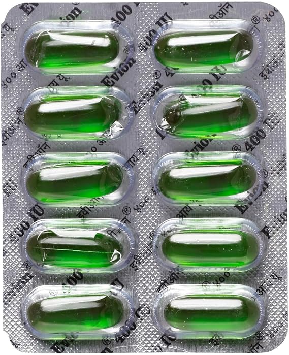 100 Ev-ion Capsules Vitamin E Caplsules 400mg for Face, Hair Growth, Nails, Glowing Skin Set for External Use