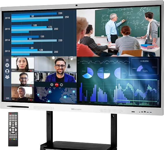 Smart Board 65" Touchscreen: Interactive Whiteboard 4K UHD for Classroom & Office -Digital Presentation Board for Teachers and Business (Wall Mount Included)