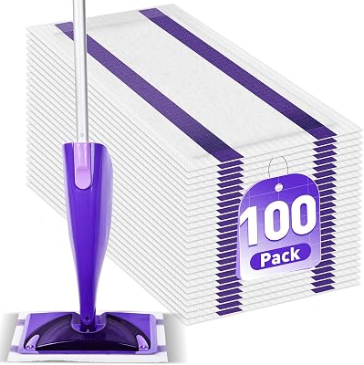 Mop Pads Refills Compatible with WetJet Mop, Disposable Mop Pads for Hardwood Floors, Tile, Laminate & Multi-Surface Cleaning, 100 Pack
