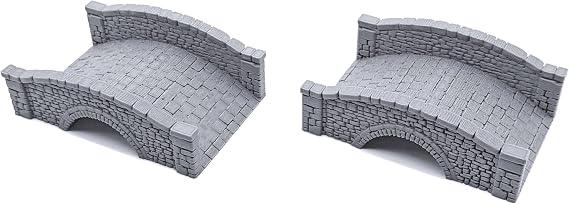 Stone Footbridges by Printable Scenery, 3D Printed Tabletop RPG Scenery and Wargame Terrain 28mm Miniatures