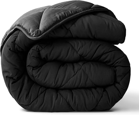 ViscoSoft King Comforter - Cloud-Soft Down Alternative Duvet Insert, All Season Cooling Lightweight Reversible Quilted Blanket for Bedroom & Guest Room, Oeko-TEX Certified, Black/Gray