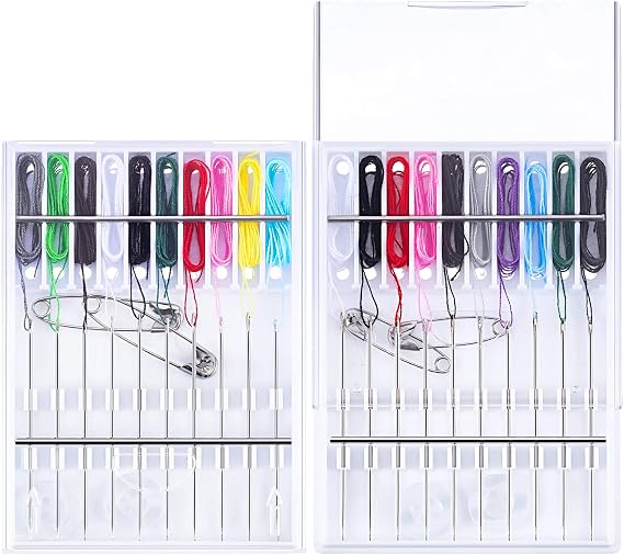 Hestya Pre Threaded Needles Hand Sewing Quick Fix, Mixed Color