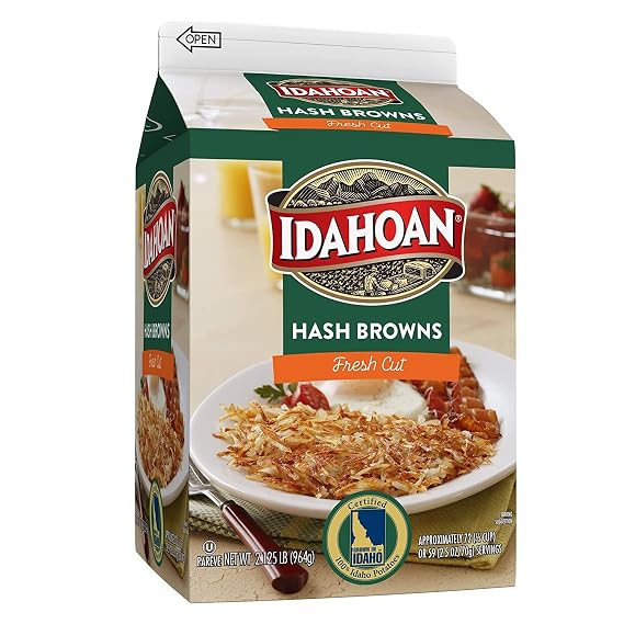 Idahoan Fresh Cut Premium Hash Browns (1 Carton), 2.12 Pound (Pack of 1)