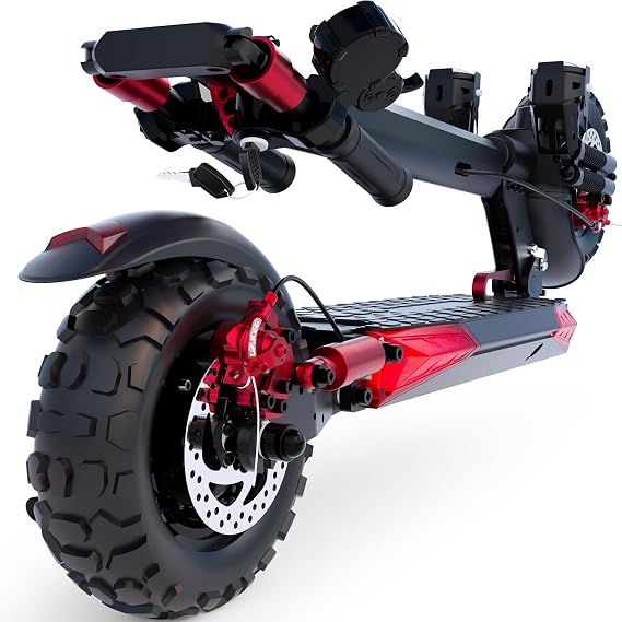 Electric Scooter for Adults with Seat,1200W Motor Up to 34 MPH, 48V 18Ah Battery, 37 Miles Long Range, Dual Disc Brakes with EABS, 11" Off Road Fat Tires Fast Adults E-Scoote