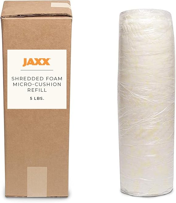 Jaxx Premium Grade Shredded Foam Filling - Refill for Pillows, Bean Bag Chairs, Dog Beds, and Cushions, 5 lb