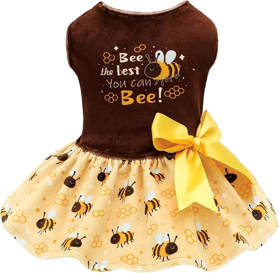 CuteBone Velvet Dog Dresses for Small Dogs, Stylish & Soft Fabric, Comfortable Fit for Everyday Wear, Perfect for Special Occasions NCVA26S-D